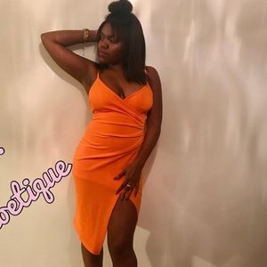 Orange dress from pretty little thing.